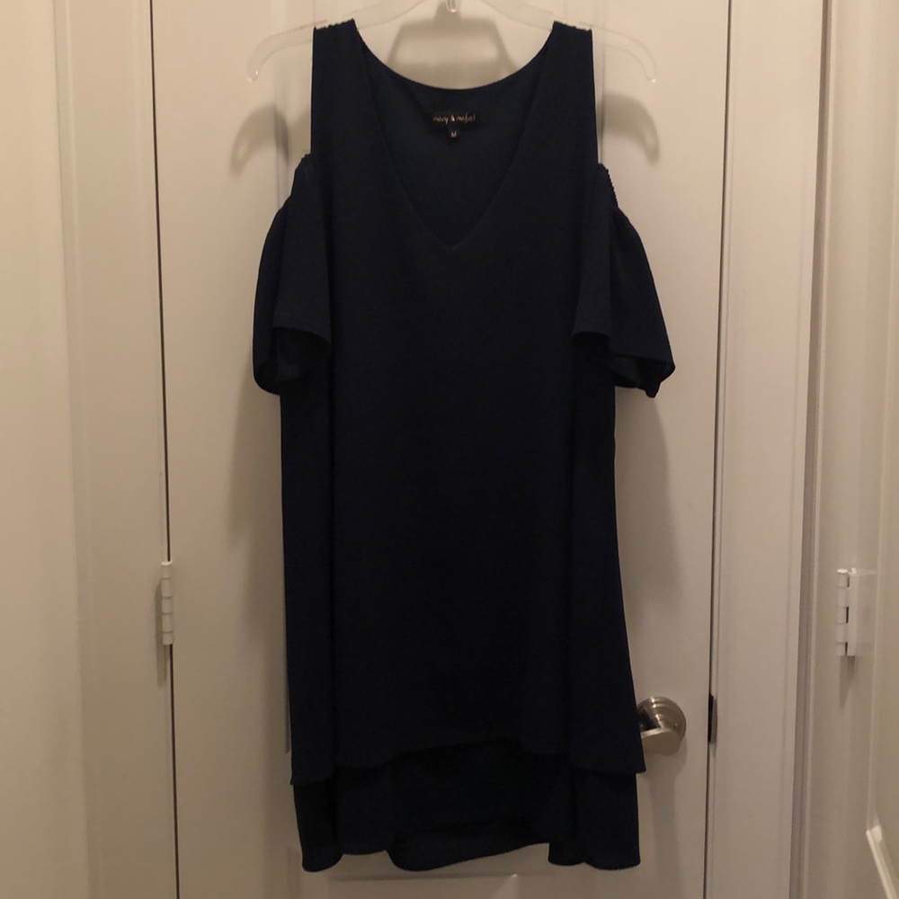 Cold shoulder shift dress